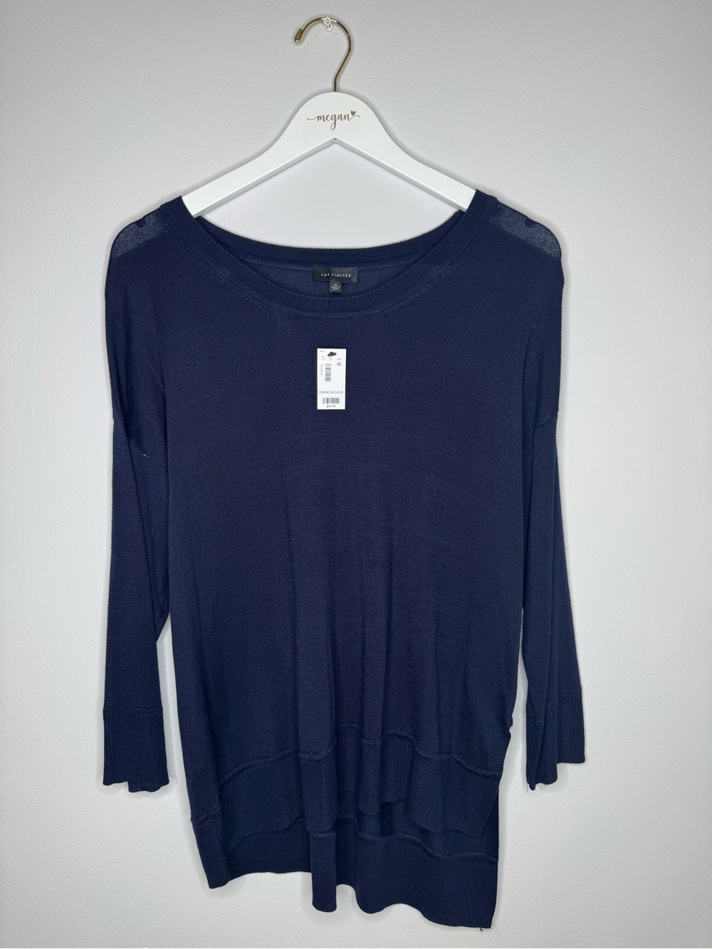 NWT | The Limited Navy Crewneck Lightweight Women's Sweater | Size Medium